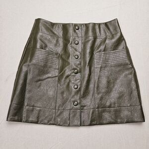 Topshop Women's Leather Look Pleather Split Detail Mini Skirt US‎ 8
